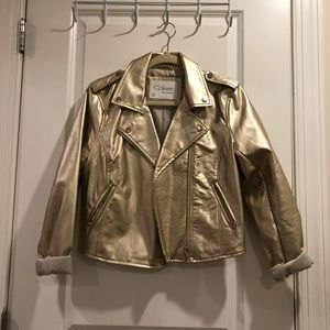 Leather gold jacket